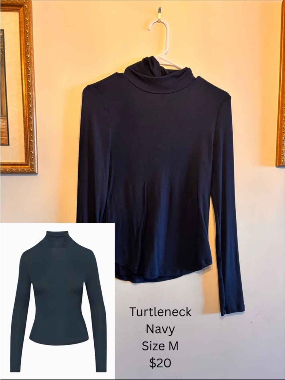 Wilfred Navy Turtleneck Top